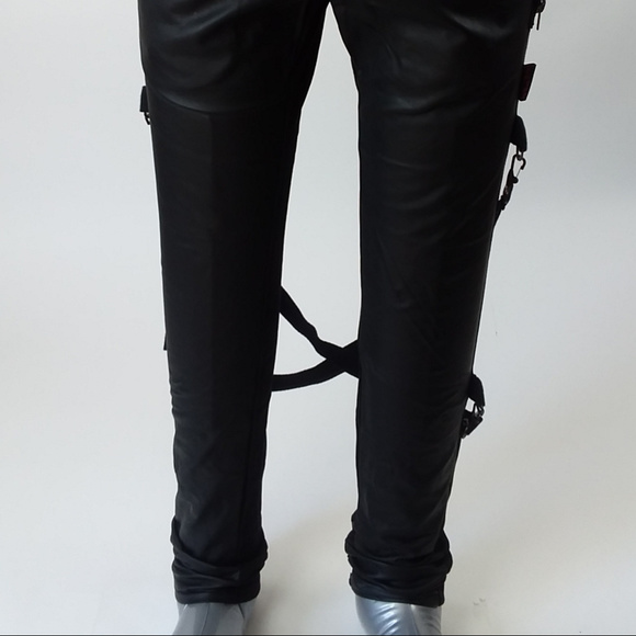 Tripp NYC Men's Bondage Vegan Leather Skinny Pants - Picture 2 of 8